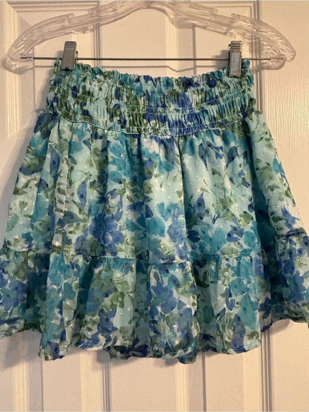 abercrombie kids Blue & Green Floral Tiered Skirt